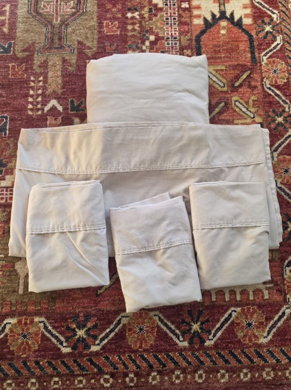 CASUAL LIVING Neutral Taupe Cream King Size Sheet Set - 5 Pieces 100% Poly EUC